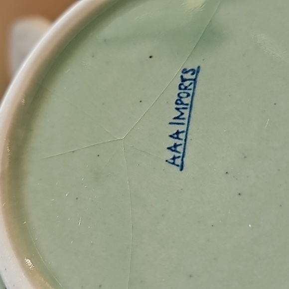 AAA Imports Ceramic Green Blue Floral Chinoiserie Style Planter Pot - Picture 9 of 12